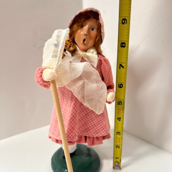 Byers Choice Colonial Country Spring Girl Butterfly Net Bonnet The Carolers - Picture 7 of 7